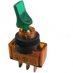Chave Alavanca ASW-14D Verde 3T 12V Com Lâmpada