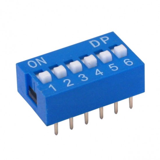 Chave Dip Switch 6 Vias 180 Graus (KF1001-06) Chave Dip Switch 6 Vias 180 Graus (KF1001-06)
