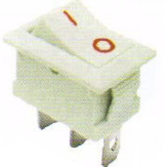 Chave Gangorra KCD1-102 Branca 3 Terminais Com Marcação Chave Gangorra KCD1-102 Branca 3 Terminais Com Marcação