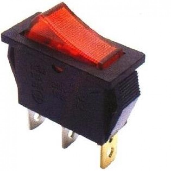 Chave Gangorra KCD3-102N Vermelha Com Neon Sem Marcação Chave Gangorra KCD3-102N Vermelha Com Neon Sem Marcação