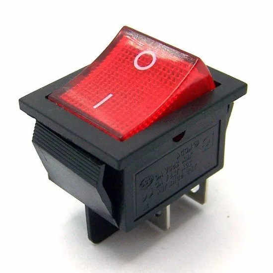 Chave Gangorra KCD4-201N Vermelha 4T 15A/20A 250V Chave Gangorra KCD4-201N Vermelha 4T 15A/20A 250V