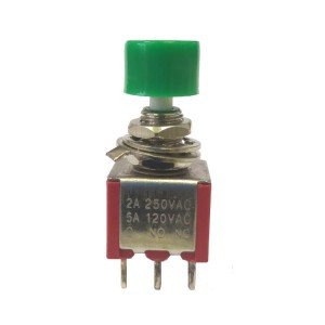 Chave Push Button DS-612 Sem Trava Verde
