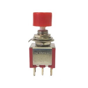 Chave Push Button DS-622 Sem Trava Vermelha