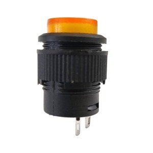 Chave Push Button R16-503A Com Trava Sem Led Amarela 2T