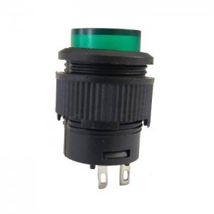 Chave Push Button R16-503A Com Trava Sem Led Verde 2T