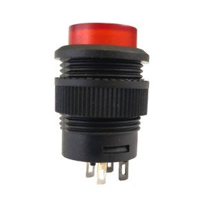 Chave Push Button R16-503AD Trava Led Vermelho Com 50 Peças