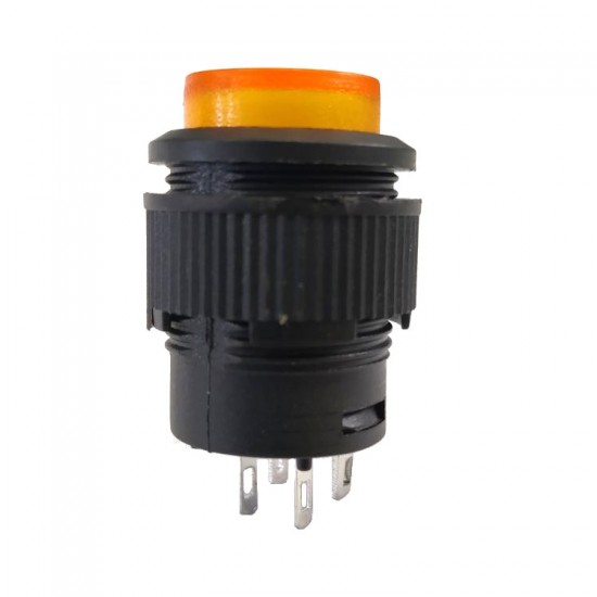Chave Push Button R16-503BD Sem Trava Com Led Amarela 4T Chave Push Button R16-503BD Sem Trava Com Led Amarela 4T