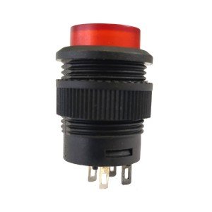 Chave Push Button R16-503BD Sem Trava Com Led Vermelha 4T