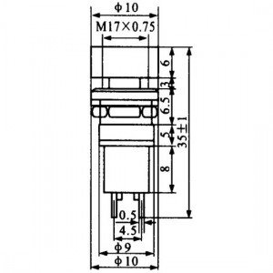 Chave Push Button DS-323 Vermelha Chave Push Button DS-323 Vermelha