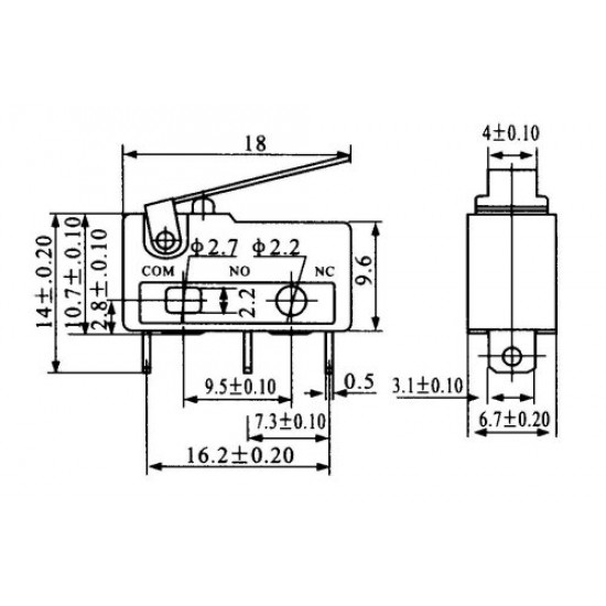 Chave Micro Switch KW11-3Z-2 3T Chave Micro Switch KW11-3Z-2 3T
