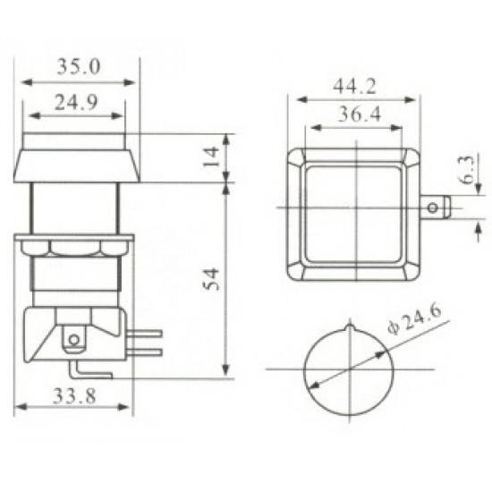 Chave Push Button PBS-31 Sem Trava Verde Chave Push Button PBS-31 Sem Trava Verde