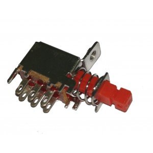 Chave tecla A03-3 Vermelha com trava 6 terminais Chave tecla A03-3 Vermelha com trava 6 terminais