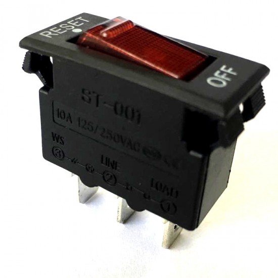 Chave Gangorra Dijuntor ST-001 Vermelha Com Led 3T Chave Gangorra Dijuntor ST-001 Vermelha Com Led 3T