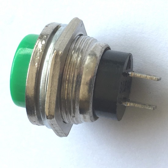 Chave Push Button DS-212 Sem Trava Metal Verde Chave Push Button DS-212 Sem Trava Metal Verde