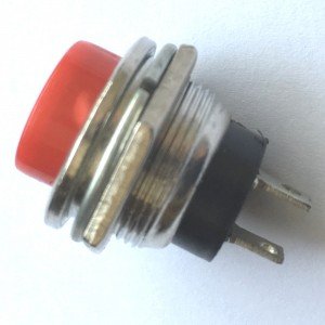 Chave Push Button DS-212 Sem Trava Metal Vermelha