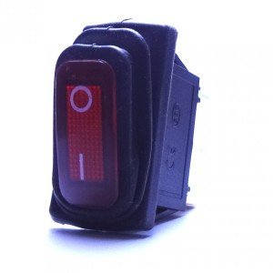 Chave Gangorra KCD3-102N-W A Prova D' Agua Vermelha Com Neon E Marcação Chave Gangorra KCD3-102N-W A Prova D' Agua Vermelha Com Neon E Marcação
