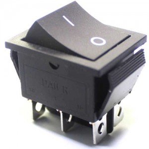 Chave Gangorra KCD4-202C Preta Com Marcação L-L (I/O) 6T