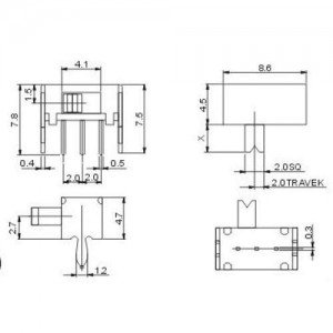 Chave HH SK12D07V G4 90 Graus 3 Terminais + 2 Fixação