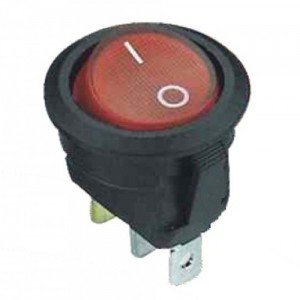Chave Gangorra KCD1-106A-102N11RBA Vermelho 3T 6A 250V (L/D Com Neon)