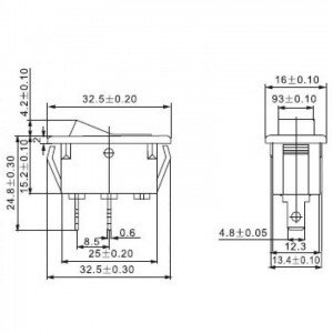 Chave KCD2-101 Branca Com Marcação 2T 15A 250V Chave KCD2-101 Branca Com Marcação 2T 15A 250V