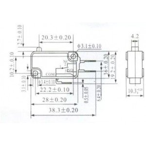 Chave Micro Switch KW11-7-1 3 Terminais NA ou NF