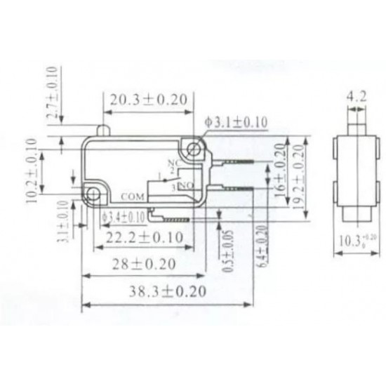 Chave Micro Switch KW11-7-1 3 Terminais NA ou NF Chave Micro Switch KW11-7-1 3 Terminais NA ou NF