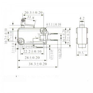 Chave Micro Switch KW11-7-2-3T 14MM Com Roda