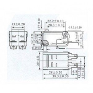 Chave Micro Switch KW11-7-8 Duplo