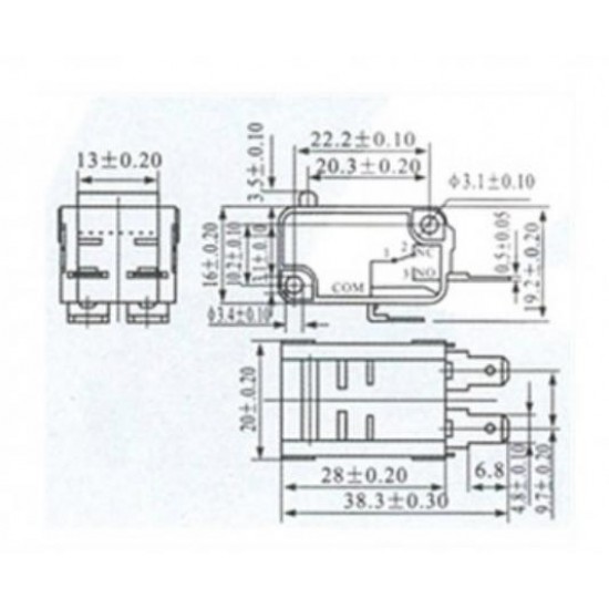 Chave Micro Switch KW11-7-8 Duplo Chave Micro Switch KW11-7-8 Duplo