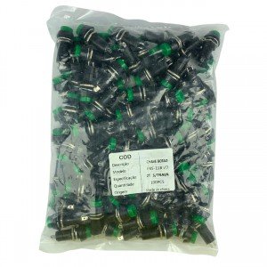 Chave Push Button PBS-11B Verde Sem Trava 2T Com 100 Peças