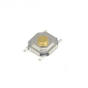 Chave Tactil KFC-A06-4x4x1,5mm Amarela 4 Terminais 180 Graus SMD