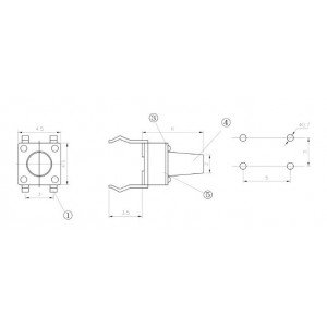 Chave Tactil 6x6x17mm 4 Terminais Chave Tactil 6x6x17mm 4 Terminais