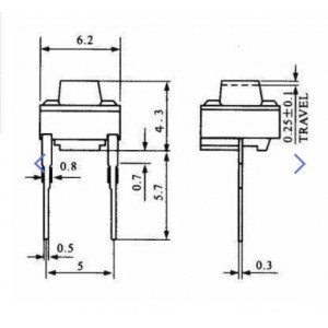 Chave Tactil 6x6x5mm 2 Terminais