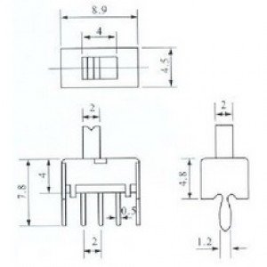 Chave SS-12D07 180 Graus 3 Terminais + 2 Fixação Chave SS-12D07 180 Graus 3 Terminais + 2 Fixação