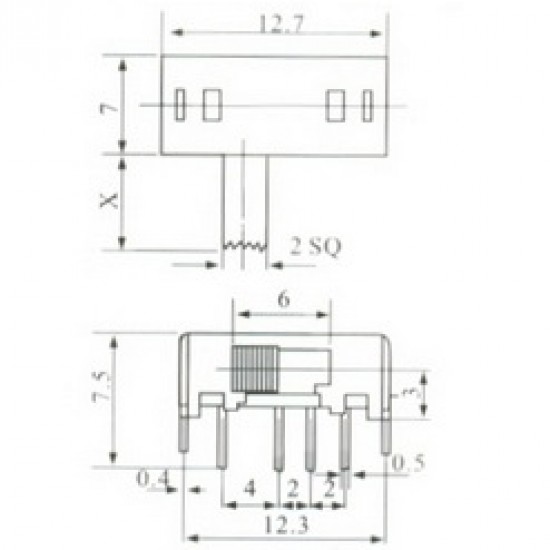 Chave SK-23D07 90 Graus 8 Terminais + 2 Fixação Chave SK-23D07 90 Graus 8 Terminais + 2 Fixação