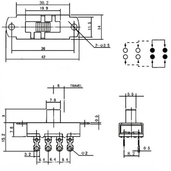 Chave SS-23L04 G5 8 Terminais Chave SS-23L04 G5 8 Terminais