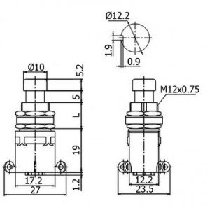 Chave DPDT Para Pedal Modelo Solda Fio