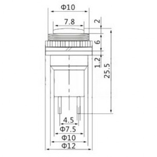 Chave Push Button DS-314 Sem Trava Vermelha Chave Push Button DS-314 Sem Trava Vermelha