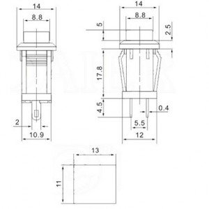Chave Push Button DS-429 Vermelha 2T Com Trava Chave Push Button DS-429 Vermelha 2T Com Trava