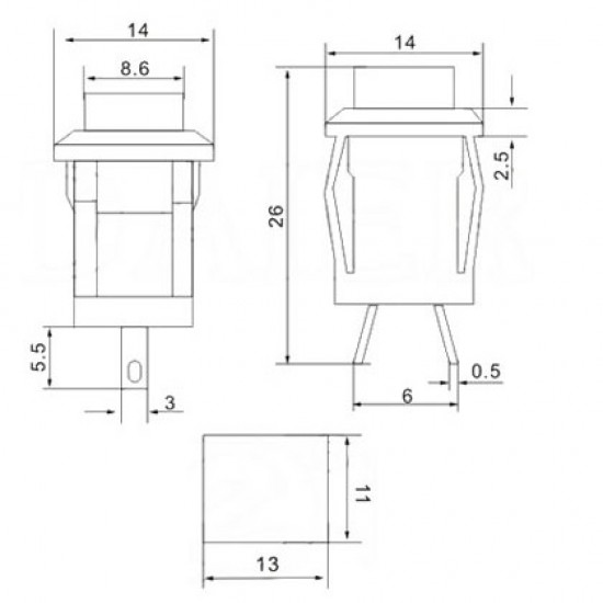 Chave Push Button DS-431 Vermelha 2T Sem Trava Chave Push Button DS-431 Vermelha 2T Sem Trava