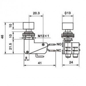 Chave Push Button DS-438 Sem Trava Vermelha Chave Push Button DS-438 Sem Trava Vermelha