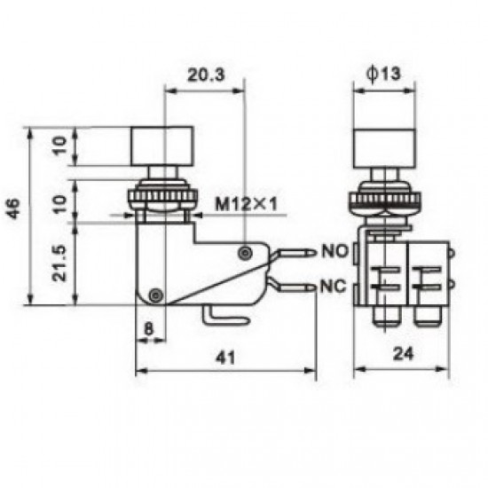 Chave Push Button DS-438 Sem Trava Verde Chave Push Button DS-438 Sem Trava Verde