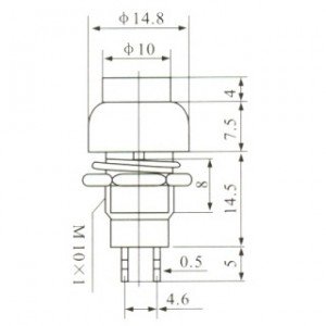 Chave Push Button DS-461 Sem Trava Vermelha 2T Chave Push Button DS-461 Sem Trava Vermelha 2T