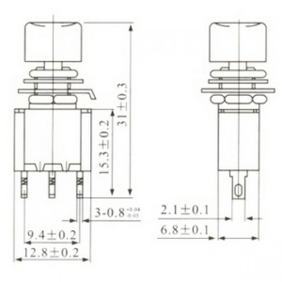 Chave Push Button DS-612 Sem Trava Vermelha Chave Push Button DS-612 Sem Trava Vermelha