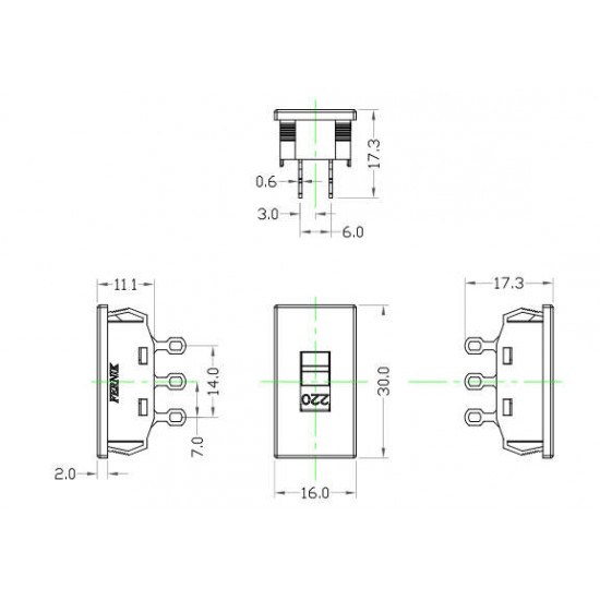 Chave HH 110/220 Grande Plastica Encaixe Cinza (FK-230-0-S-3-3-J) Chave HH 110/220 Grande Plastica Encaixe Cinza (FK-230-0-S-3-3-J)
