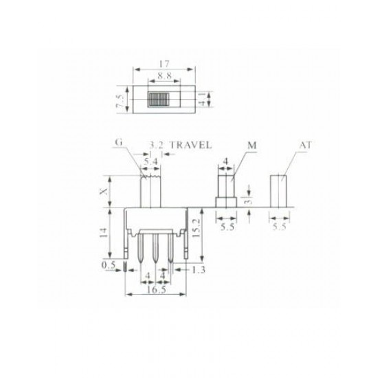 Chave HH SS-22G50 G7 180 Graus 6 Terminais Chave HH SS-22G50 G7 180 Graus 6 Terminais