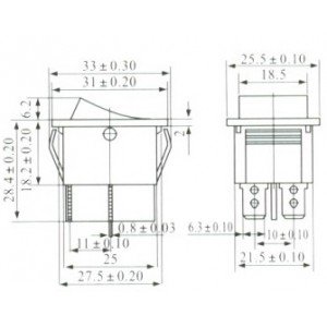 Chave Gangorra KCD4-201N Vermelha 4T 15A/20A 250V Chave Gangorra KCD4-201N Vermelha 4T 15A/20A 250V
