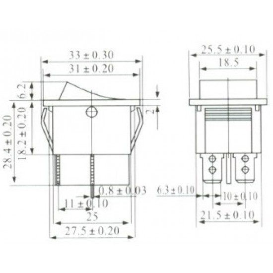Chave Gangorra KCD4-201N Verde 4T 15A/20A 250V Chave Gangorra KCD4-201N Verde 4T 15A/20A 250V