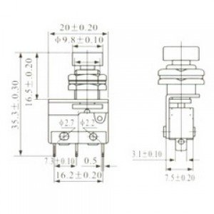 Chave Micro Switch KW11-3Z-1-105 Vermelho