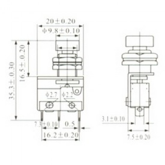 Chave Micro Switch KW11-3Z-1-105 Vermelho Chave Micro Switch KW11-3Z-1-105 Vermelho